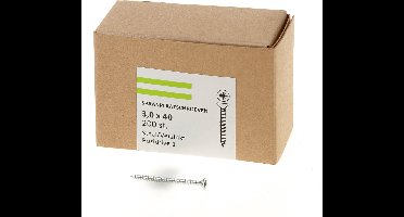 Hoenderdaal Spaanplaatschroef verzinkt platverzonken kop PZ1 voldraad 3.0X40 (per 200 stuks)