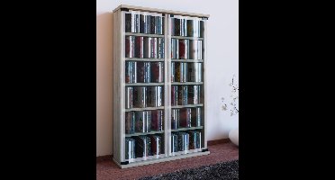 Houten CD DVD tribune plank Kabinet Opslag Bevindende plank Galerij Glazen deur