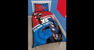 Captain America Eenpersoons dekbedovertrek - met 1 kussensloop