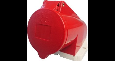 CEE wandcontactdoos 400V 5 polig 32A met label rood D52S31
