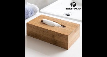 Relaxwonen - Tissuebox - bamboe - tissuehouder - zakdoekjeshouder - tissuedoos - 27,5 cm
