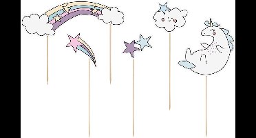 PartyDeco Cake Toppers Unicorn Set/5