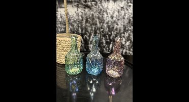 Bottle luster glass 8.2x8.2x18cm 3x stuks