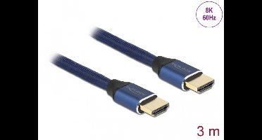 Delock Ultra High Speed HDMI Cable 48 Gbps 8K 60 Hz blue 3 m certified