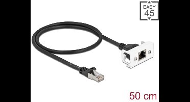 Delock Network Extension Cable for Easy 45 Module S/FTP RJ45 plug to RJ45 jack Cat.6A 50 cm black