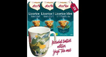 Yogi Tea Licorice Mint Bio - 3 pakjes - inclusief limited edition Yogi Tea mok
