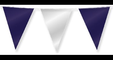 Dubbelzijdige vlaggenlijn | Set á 6 stuks | Lengte: 10 meter | Kleur: Donkerblauw | Zilver