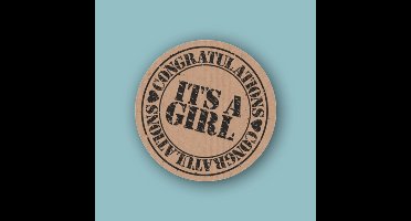 Kraft Wensetiket It's a Girl -Sticker-Etiket – 500 st – Kraft