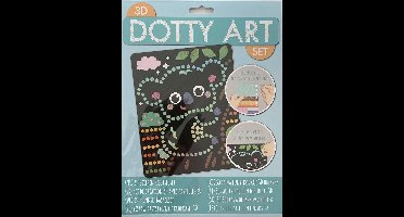 DOTTY ART SET - KOALA BEER - STICKERS PLAKKEN - 3D STIPPEN KNUTSELSET