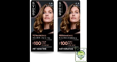 2 x SYOSS - Permanent Coloration 6-8 - Haarverf - Permanente Haarkleuring - Donkerblond - Grijsdekking - Grootverpakking - Permanente Haarkleuring - Donkerblond Haar - Keratine Haarkleuring - Haarkleur 6-8 - Grijsdekking