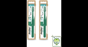 2 x Jordan - Tandenborstel - Green Clean - Extra Soft - 5 tot 10 Jaar - Grootverpakking - Kinderen Tandenborstel - Kindertandenborstel 5-10 Jaar - Duurzame Tandenborstel - Extra Zachte Borstel - Milieuvriendelijke Tandenborstel
