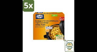 5 x Toppits – Airfryer Papier – 20 cm – 20 Zakjes - Wasstrips - Airfryer Bakpapier - Bakpapier Airfryer - Airfryer Papier - Gezond Bakpapier - Vetabsorberend Papier