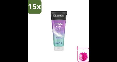 15 x John Frieda – Shampoo – Frizz Ease Weightless Wonder – Lichtgewicht verzorging – 250 ml - Bulkverpakking - Pluisvrij haar - Douchemop - Lichtgewicht shampoo