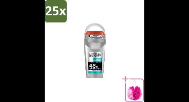 25 x L’Oréal Paris Men Expert – Deodorant Roller – Fresh Extreme 48H – 50 ml - Bulkverpakking - Anti-transpirant - Douchemop - Zweetbestrijding