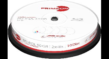 Primeon 2761312 Blu-ray BD-R DL disc 50 GB 10 stuk(s) Spindel Bedrukbaar
