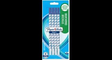 Paper Mate Correctie(pen) Magic+ Eradicator | blauwe inkt | fijn punt | 4 stuks