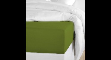 De Witte Lietaer Hoeslaken Olivia Cactus - 140 x 200/220 x h 30 - Groen - Katoen Satijn