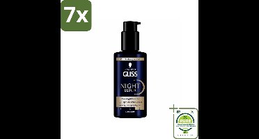7 x Gliss - Haarserum - Night Elixer Overnight Repair - Herstel van Beschadigd Haar - 100 ml - Grootverpakking - Haar Serum - Nacht Serum - Haar Herstel - Beschadigd Haar - Glanzend Haar