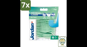 7 x Jordan - Flosser - Easy Reach - Munt Smaak - 25 Ragers - Grootverpakking - Flosser - Tandenstoker - Munt Smaak - Floss - Tanden Reinigen