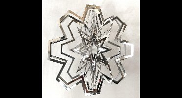 Nature's Melody Cosmo Spinner Sneeuwvlok Snowflake  roestvrij staal ca.13cm / 5"  windspinner