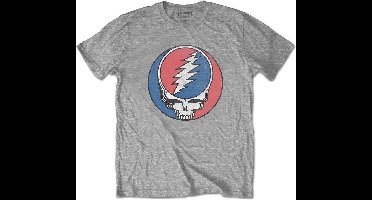 Grateful Dead - Steal Your Face Classic Heren Tshirt - S - Grijs
