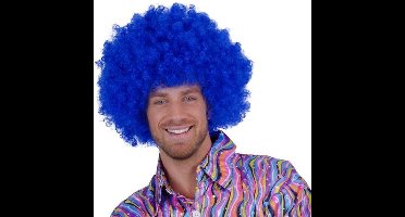 Witbaard Pruik Super Afro Unisex Blauw One-size