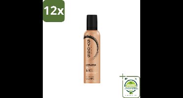Syoss - Keratin - Haarmousse - Versterkt Haarvezels - 250 ml - Voordeelverpakking - 12 stuks - Haar mousse - Styling mousse