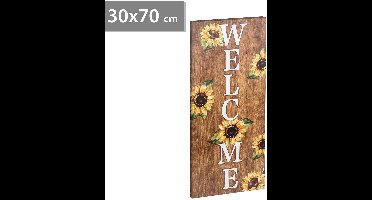 LED-afbeelding - "Welkom" - met wandhouder, 2 x AA, 30 x 70 cm 1 Stuks [58503]