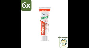 Elmex Gel-Tandpasta Junior (5-12 Jaar) 75 ml - Voordeelverpakking - 6 stuks - Aminfluoride - Tandpasta gel