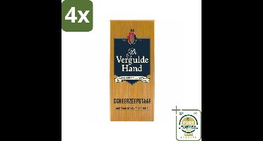 Vergulde Hand Scheerzeepstaaf 75 gr - Voordeelverpakking - 4 stuks - Gladder scheerresultaat - Baardharen rechtop staan