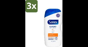3 x Sanex Douchegel Expert Skin Health Sensitive 400 ml - Gevoelige Huid - Douchegel - Huidverzorging - Milde Reiniging - Whey Proteïne