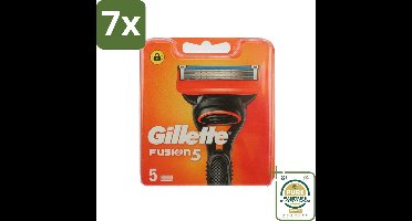 7 x Gillette - Fusion 5 - Navulscheermesjes - 5 Navulmesjes - Grootverpakking - Scheermesjes - Scheren - Scheren Mesjes - Scheren Voor Gezicht - Scheren Voor Mannen