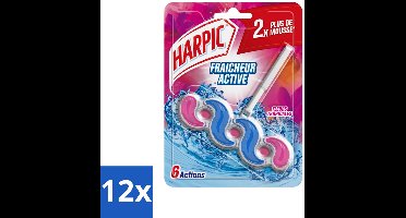12 x Harpic - Toitletblok - Tropische Bloemen - 250 Spoelbeurten - 1 Blok - Toiletblok - Toilet Schoonmaak - Frisse Geur - Tropische Geur - Kalk Verwijderaar