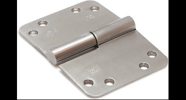 Paumelle - RVS geborsteld - RVS - Dulimex - Dulimex kogelstiftkantelaaf RVS ronde hoek 125x89mm SKG3 DIN rechts