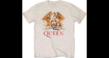 Queen - Classic Crest Heren T-shirt - L - Creme