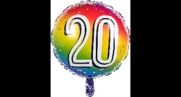 Boland - Folieballon '20' 20 - Multi - Cijfer ballon