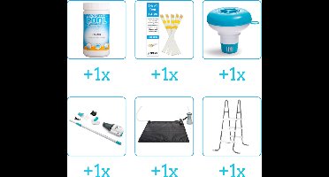 Zwembad Accessoirepakket voor Intex Metal Frame Zwembad - 366x76 cm - Rond - Met filterpomp - Pool Power - 28212GN - 6-delig