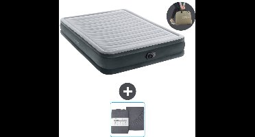 Intex Luchtbed - 2-Persoons - 152 x 203 x 33 cm - Grijs - Inclusief pomp en Hoeslaken