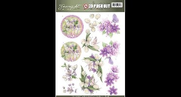 Uitdrukvel  - Jeanine's Art - With Sympathy - Paarse Bloemen