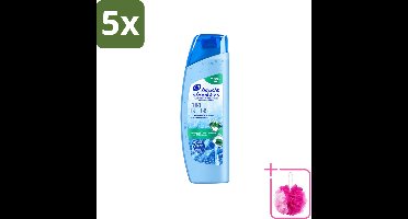 5 x Head & Shoulders - Anti-Roos Shampoo - Pure Intense - Extra Verkoelend - 250 ml - Bulkverpakking - Roosvrij haar - Douchemop - Roosbestrijding