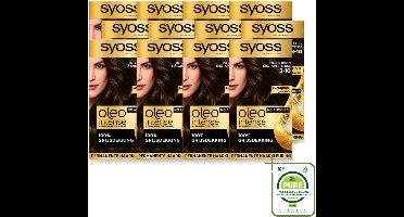 12 x SYOSS - Oleo Intense 3-10 - Haarverf - Permanente Haarkleuring - Intense Bruin - Langdurige Kleur - Grootverpakking - Haarkleur - Olie-geactiveerde Kleur - Ammoniakvrije Haarkleuring - Grijsdekking - Intense Bruin