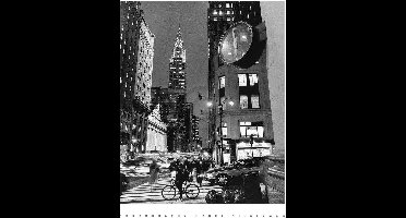 Kunstdruk Henri Silberman - Chrysler Clock 60x80cm