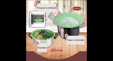 2 x Siliconen Overkookdeksel 3 in 1 (2 Pack)