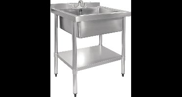 Vogue RVS spoelbak met onderblad 75x60cm