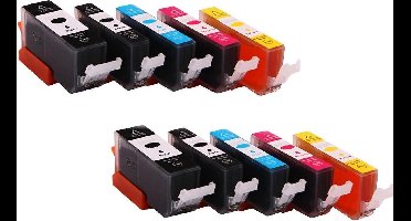 Set 10x ABC huismerk inkt cartridge geschikt voor Canon 550XL 551XL PGI-550XL CLI-551XL voor Canon Pixma IP-8750 IX-6850 MG-5400 MG-5450 MG-5500 MG-5550 MG-5600 MG-5650 MG-6300 MG-6350 MG-6400 MG-6450
