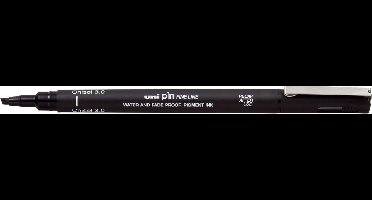 Fineliner - Chisel - Beitelpunt - 3.0 - 3,0mm - Zwart - Uni Pin