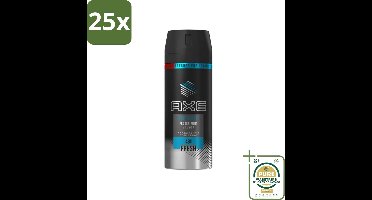 25 x Axe - Deodorant Bodyspray - 48hrs Fresh - Ice Chill - Frozen Mint & Lemon - 150 ml - Grootverpakking - Axe Ice Chill - Deodorant Bodyspray - 48h Fresh - Bevroren Munt En Citroen - Geurbestrijding
