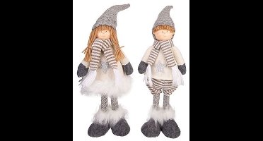 Winterkind 2 Ass Wit Grijs 15,5x13xh55cm Resin