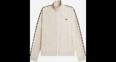 Fred Perry Contrast tape track jacket - light oyster black