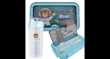 Pingyang Rongrong - Serie Lunchbox - 1100ml - Blauw - Met Bidon